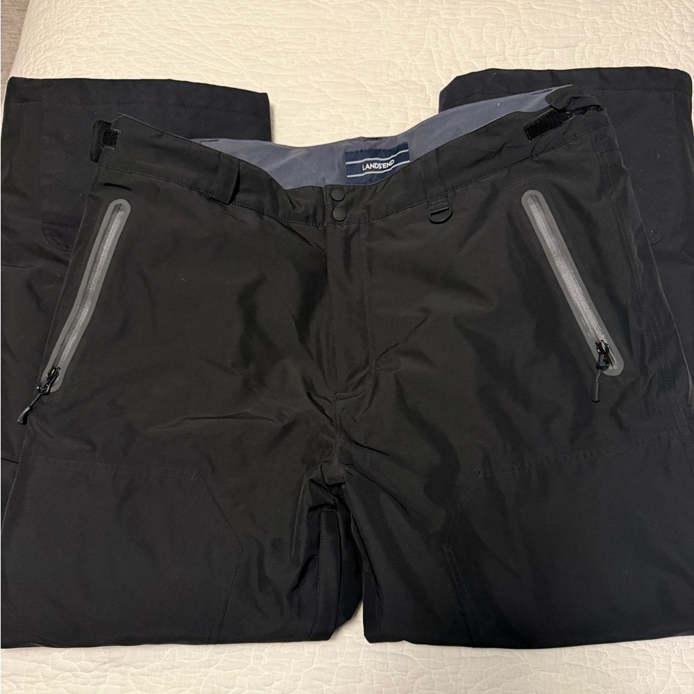 Lands' End Men's Black Snow Pants